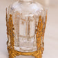 Vintage Tall Clear Glass Perfume Bottle with Gold Tone Accents (Broken Piece)