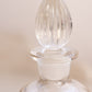 Vintage Tall Clear Glass Perfume Bottle with Gold Tone Accents (Broken Piece)