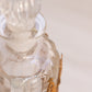 Vintage Tall Clear Glass Perfume Bottle with Gold Tone Accents (Broken Piece)