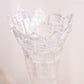 Vintage Tall Clear Iridescent Glass Swung Vase with Points on Top