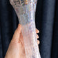 Vintage Tall Clear Iridescent Glass Swung Vase with Points on Top