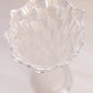 Vintage Tall Clear Iridescent Glass Swung Vase with Points on Top