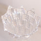 Vintage Tall Clear Iridescent Glass Swung Vase with Points on Top