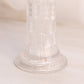 Vintage Tall Clear Iridescent Glass Swung Vase with Points on Top