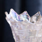 Vintage Tall Clear Iridescent Glass Swung Vase with Points on Top