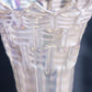 Vintage Tall Clear Iridescent Glass Swung Vase with Points on Top