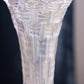 Vintage Tall Clear Iridescent Glass Swung Vase with Points on Top