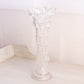 Vintage Tall Clear Iridescent Glass Swung Vase with Points on Top