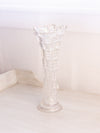 Vintage Tall Clear Iridescent Glass Swung Vase with Points on Top