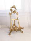 Vintage Tall Large Brass Easel with Fancy Floral Designs