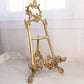 Vintage Tall Large Brass Easel with Fancy Floral Designs