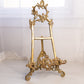 Vintage Tall Large Brass Easel with Fancy Floral Designs