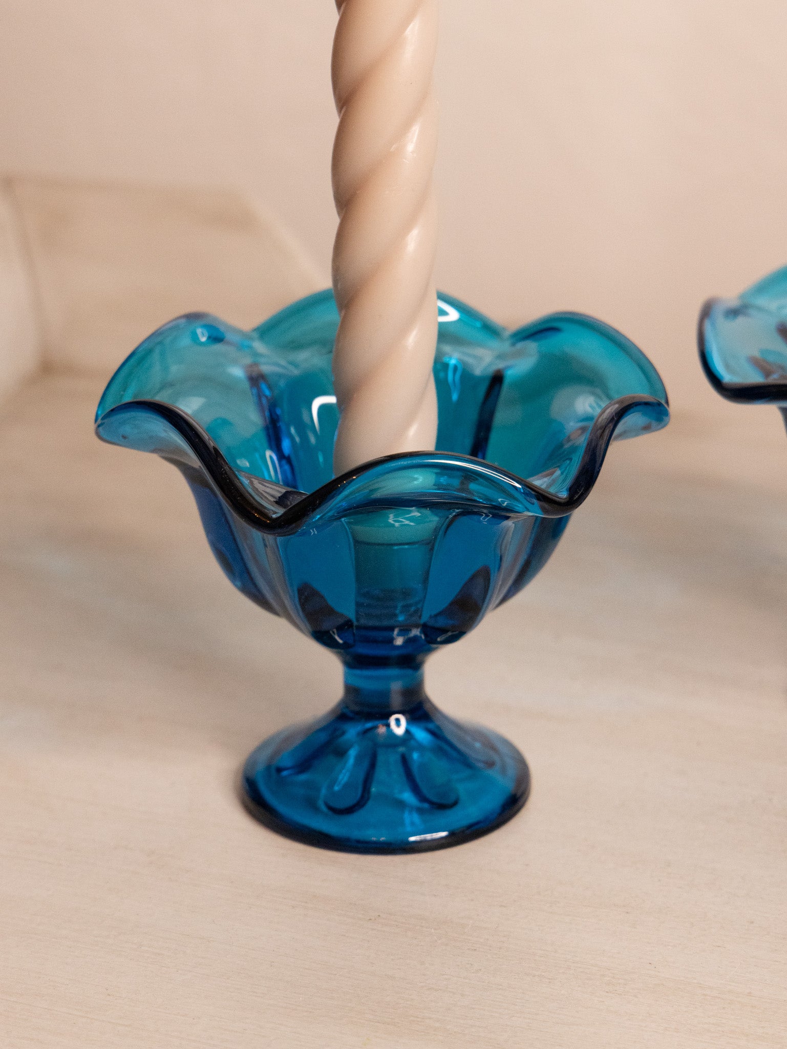 Vintage Viking Glass Dark Blue Epic Taper Candleholder – Gem Finds