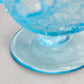 Vintage Westmoreland Glass Blue Bramble Leaf Compote Footed Bowl
