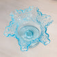 Vintage Westmoreland Glass Blue Bramble Leaf Compote Footed Bowl