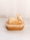 Vintage Westmoreland Glass Brown Slag Glass Bunny Lidded Dish