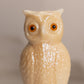 Vintage Westmoreland Glass Glossy Cream Almond Owl Figurine