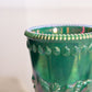 Vintage Westmoreland Glass Green Iridescent Slag Argonaut Vase with Shell Designs Dolphin Feet