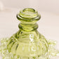 Vintage Westmoreland Glass Olive Green Ring and Petal Candlestick