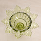 Vintage Westmoreland Glass Olive Green Ring and Petal Candlestick