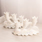 Vintage Westmoreland Glass White Iridescent Mother of Pearl Milk Glass Triple Floral Candleholder