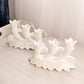 Vintage Westmoreland Glass White Iridescent Mother of Pearl Milk Glass Triple Floral Candleholder