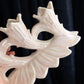 Vintage Westmoreland Glass White Iridescent Mother of Pearl Milk Glass Triple Floral Candleholder