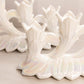 Vintage Westmoreland Glass White Iridescent Mother of Pearl Milk Glass Triple Floral Candleholder