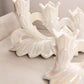 Vintage Westmoreland Glass White Iridescent Mother of Pearl Milk Glass Triple Floral Candleholder