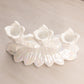 Vintage Westmoreland Glass White Iridescent Mother of Pearl Milk Glass Triple Floral Candleholder