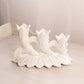 Vintage Westmoreland Glass White Iridescent Mother of Pearl Milk Glass Triple Floral Candleholder