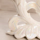 Vintage Westmoreland Glass White Iridescent Mother of Pearl Milk Glass Triple Floral Candleholder