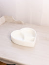 Vintage White Milk Glass Heart Divided Dish