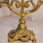 Vintage 3 Arm Brass Candelabra with Floral Designs