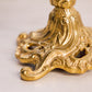 Vintage 3 Arm Brass Candelabra with Floral Designs