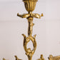 Vintage 3 Arm Brass Candelabra with Floral Designs