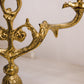 Vintage 3 Arm Brass Candelabra with Floral Designs