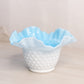 Vintage Blue and White Cased Glass Hobnail Bowl