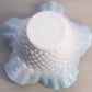 Vintage Blue and White Cased Glass Hobnail Bowl