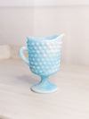 Vintage Kanawha Blue and White Slag Glass Footed Creamer
