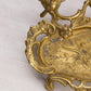 Vintage Brass Inkwell with Bird and Floral Details