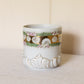 Vintage Ceramic Plume Vessel with Pink, Green & Gold Floral Details