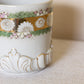 Vintage Ceramic Plume Vessel with Pink, Green & Gold Floral Details