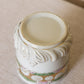 Vintage Ceramic Plume Vessel with Pink, Green & Gold Floral Details