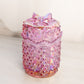 Vintage Fenton Dark Pink Iridescent Hobnail Lidded Butterfly Jar