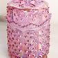 Vintage Fenton Dark Pink Iridescent Hobnail Lidded Butterfly Jar