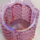 Vintage Fenton Dark Pink Iridescent Hobnail Lidded Butterfly Jar