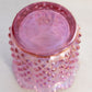 Vintage Fenton Dark Pink Iridescent Hobnail Lidded Butterfly Jar