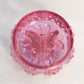 Vintage Fenton Dark Pink Iridescent Hobnail Lidded Butterfly Jar