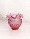 Vintage Fenton Dusty Rose Diamond Star Glass Vase